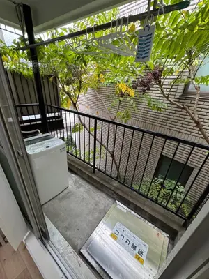 an outside view of a balcony with a fence at 5-minute walk from Otsuka Station on the Yamanote Line, 20 square meters On the 3rd floor No elevator in Tokyo