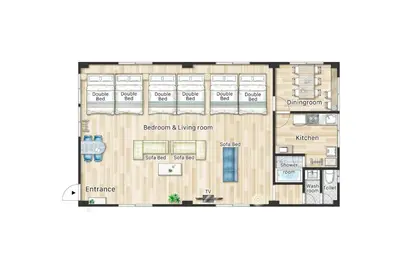 a plan of a floor plan of a restaurant at Miki Building 4F - Vacation STAY 20370 in Tokyo