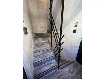 a staircase with metal railings in a building at LIFE TOWN OSHIAGE - Vacation STAY 20460 in Tokyo