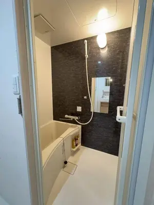 a bathroom with a sink and a mirror at \u79cb\u306e\u65c5\u9928 in Tokyo