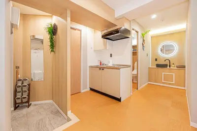 a kitchen with a sink and a counter top at Komorebi Asakusa 202 Cozy 6P Stay The 77 House Tokyo in Tokyo