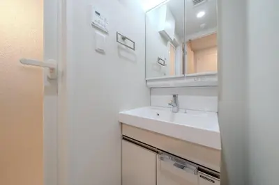 a bathroom with a sink and a mirror at Daffitto\u62bc\u4e0aII in Tokyo