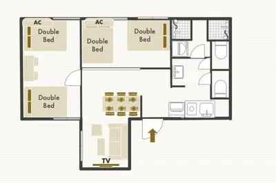 a floor plan of a small house with sidx sidx sidx at Hermitage Hotel Nishishin in Tokyo