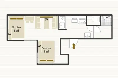 a floor plan of a small house with sidx sidx sidx at Hermitage Hotel Nishishin in Tokyo