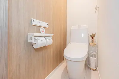 a bathroom with a white toilet in a room at \u685c\u306e\u5ddd70-41 \u7a32\u8377\u753a\u99c5 \u8fd1\u4e0a\u91ce-\u6d45\u8349 2-8\u4eba\u4e28 Inaricho Station, Near Ueno, Asakusa 2-8 people in Tokyo