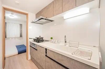 a kitchen with a sink and a stove at \u685c\u306e\u5ddd70-41 \u7a32\u8377\u753a\u99c5 \u8fd1\u4e0a\u91ce-\u6d45\u8349 2-8\u4eba\u4e28 Inaricho Station, Near Ueno, Asakusa 2-8 people in Tokyo