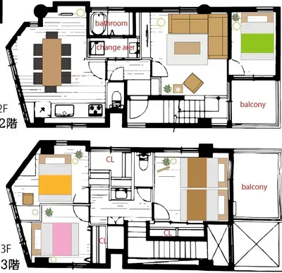 a floor plan of a house at A home that captures the colors and spirit of Japan in Tokyo
