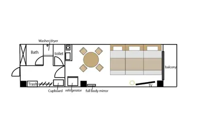 a floor plan of a kitchen and a living room at The perfect place to experience the best of Ikebukuro in Tokyo