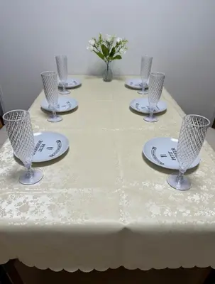 a table with plates and glasses on top of it at 6 minutes to Shinjuku, 10 minutes to Shibuya, accommodating 6 people in Tokyo