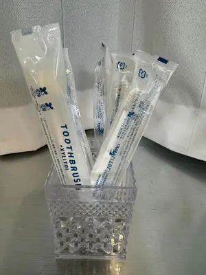 a glass container with two toothbrushes in it at 6 minutes to Shinjuku, 10 minutes to Shibuya, accommodating 6 people in Tokyo
