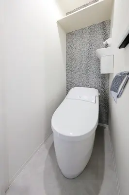 a bathroom with a white toilet in a room at monthly Nano Kamiochiai in Tokyo