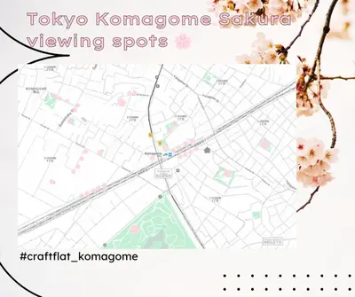 a map of the tokyo korea seattle viewing spots at CraftFlat Komagome 502, a compact studio at excellent location in Tokyo