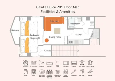 a floor plan of floor map fertilizers and arithmetic at Casita Dulce in Tokyo