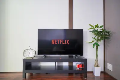 a television sitting on a black entertainment center at Kotori Hinoki in Tokyo