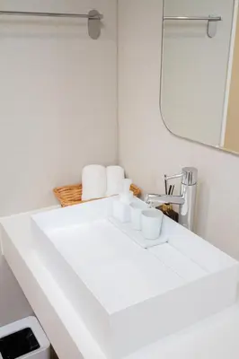 a bathroom with a white sink and a mirror at M House 301 Tokyo Omori\u99c5 in Tokyo