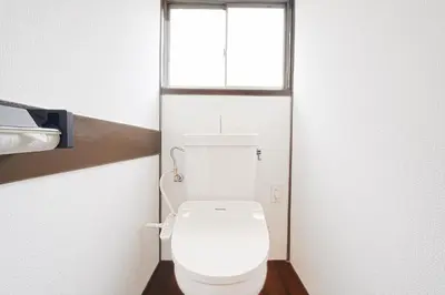 a bathroom with a toilet with a window above it at Monthly Only Kotori Hinoki Ideal Place for Long-term Stay and Workcation in Tokyo