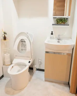 a bathroom with a toilet and a sink at \u685c\u306e\u5ddd71 \u521d\u53f0\u99c55\u5206 2-6\u4eba\u4e285 minute from Hatsudai 2-6 people in Tokyo