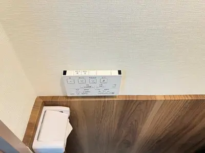 a bathroom with a white toilet on a counter at Shinjuku Area 302 Shinjuku Apartment in Tokyo