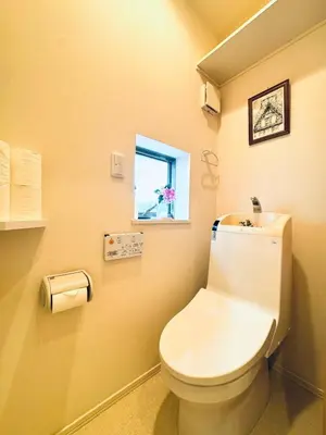 a bathroom with a white toilet and a window at XH-Ōgi, Adachi City 足立2dk-AD0042 in Tokyo