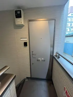 a elevator with a door in a building at Shinjuku 5 min, Shin-Nakano Station 1 min walk, Room 201 in Tokyo