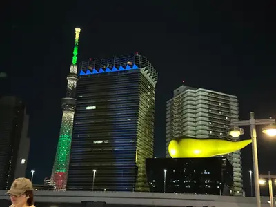 a view of a tall building with a building with a tower at PandaStay-Sensoji Asakusa 5minsWalk&SkytreeApt in Tokyo
