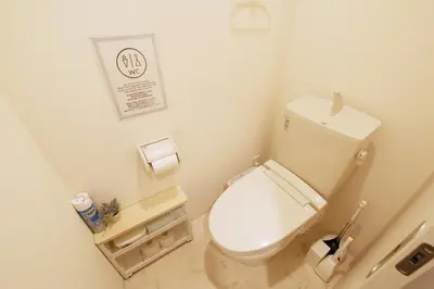 a small bathroom with a white toilet in a room at Guest House KAMEARI 203 in Tokyo