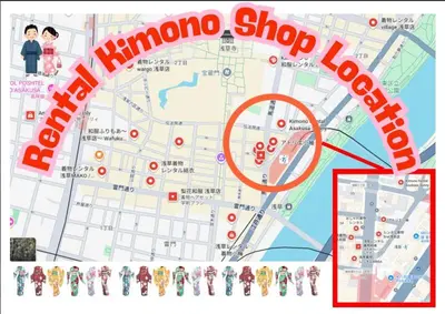 a map of a hong kong shop location at Asakusa Retreat Designer curated stylish room 1 in Tokyo