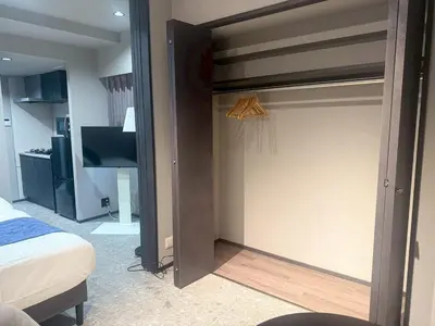 a closet in a bedroom with a basketball hoop at ROLES Ryusen 902 near Asakusa,Ueno,Skytree in Tokyo