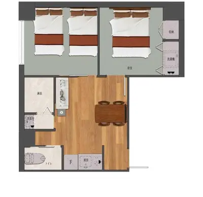 a floor plan of a room with a bed at Silvership Hotel 501 in Tokyo