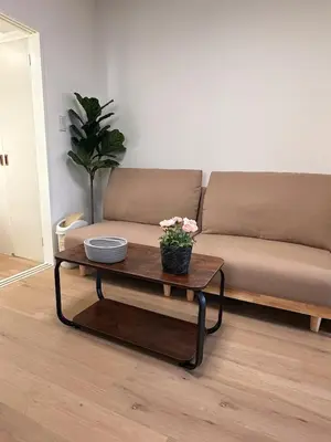 a living room with a couch and a coffee table at \u65e9\u7a3b\u7530\u5927\u5b66\u5f92\u6b653\u5206 \u76f4\u8fbe\u65e5\u672c\u6865\u6c60\u888b\u65b0\u5bbf\u4e0a\u91ce \u5357\u5317\u901a\u900f\u6709\u7535\u68af \u5468\u8fb9\u751f\u6d3b\u4fbf\u5229 in Tokyo