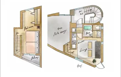 a drawing of a floor plan of a house at SUA HOTEL Shinjuku in Tokyo