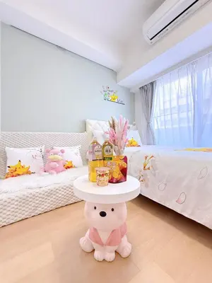 a childs bedroom with a table with toys on it at Cute Anime-Style Room Near Kinshicho Station in Tokyo