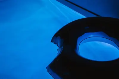 a close up of a traffic light with a blue light at SEADINERS VILLA AOYAMA Tokyo First Metropolis Villa Pool Sauna BBQ in Tokyo