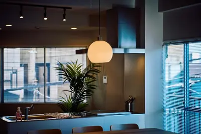 a kitchen with a potted plant next to a window at SATELLITE HOTEL Higashiazabu \u30b5\u30c6\u30e9\u30a4\u30c8\u30db\u30c6\u30eb\u6771\u9ebb\u5e03 in Tokyo