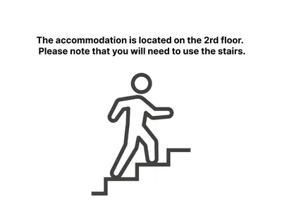 a sign with a man walking up the stairs at Shimbashi,3BR,2Baths,8ppl in Tokyo