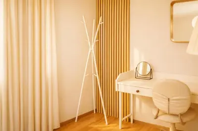 a room with a desk and a mirror and a chair at Shinjuku Large Entire 3Story House for 9 Near 2 Stations in Tokyo