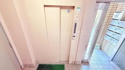a door in a building with a green mat in front of it at mukai Apt - 5 min walk to Itabashi subway 1stop 3min to Ikebukuro in Tokyo
