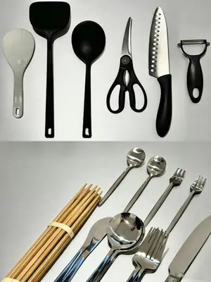 a group of utensils and forks and spoons at ISSHUKU Noma \u5317\u65b0\u5bbfI -202 Triple Room in Tokyo