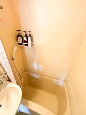 a small bathroom with a sink and a toilet at Shinjyuku area walk to Kabuki cho 15 min in Tokyo