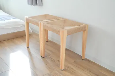 a stool sitting in a room next to a bed at Unite Stay Urayasu201 Close to Disneyland, 15 minutes by bus, 8 minutes by car, and good access from the nearest station to Tokyo Station, Ginza, and Asakusa in Tokyo
