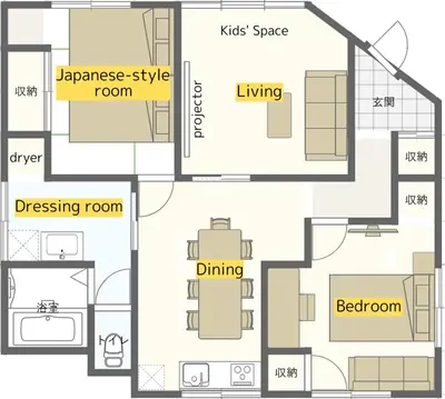 a floor plan of a house with descriptions of rooms at \u7f8e-yahiro- in Tokyo