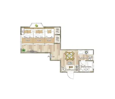 a floor plan of the clubhouse at Maison Shin Nakano 201 MS21 in Tokyo