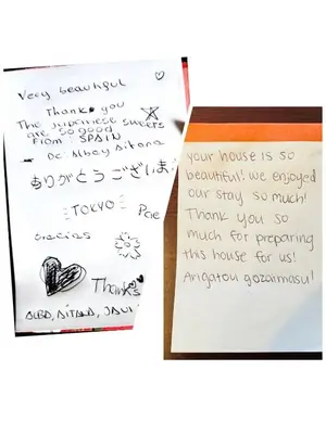 a letter with a condolence card and a note with handwriting at SAKURA villa \uff21166 in Tokyo