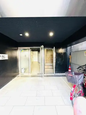 a room with a hallway with doors and a tile floor at 1min from station Hokusai and 2F nice view 2DK 30min from Tokyo station convenience store 30sec onsen 10min Haneda 55min in Tokyo