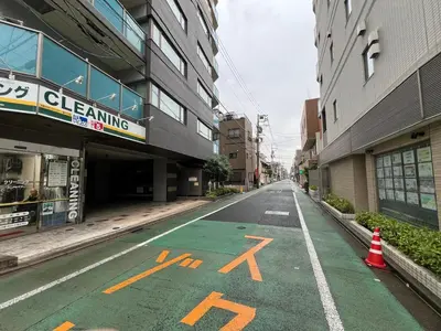an empty street with the word cleaning written on it at Core of Tokyo, 30 mins from Shinjuku & Ueno, LARGE in Tokyo