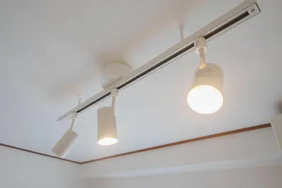 a row of lights hanging from a ceiling at 3min walk to Asagaya Sta, Cozy Private Studio Direct access 8min to Shinjuku, 30min to Akihabara and Asakusa in Tokyo