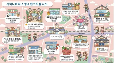 an illustration of a map with descriptions of buildings at Group Friendly - Prime 3BR - Great Location & Rooftop in Tokyo