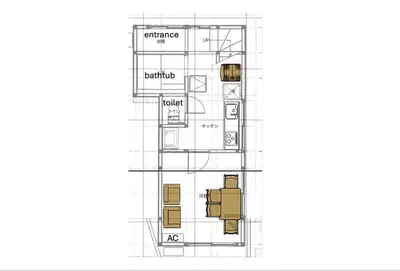 a floor plan of a house at Takara Entire Japanese house with a view of the shrine in Tokyo