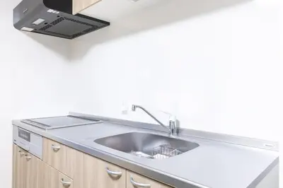 a kitchen with a sink and a stove at Featured Japanese Culture Hut Experience Tokyo's Local Life in a Two-Story Detached B&B in Tokyo