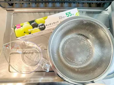 a metal strainer sitting on top of a counter at Skytree View Heights in Tokyo